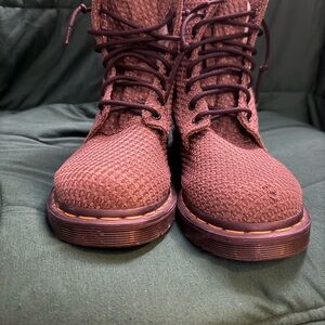 Dr. Martens Olive Green Combat Boots with Durable Sole